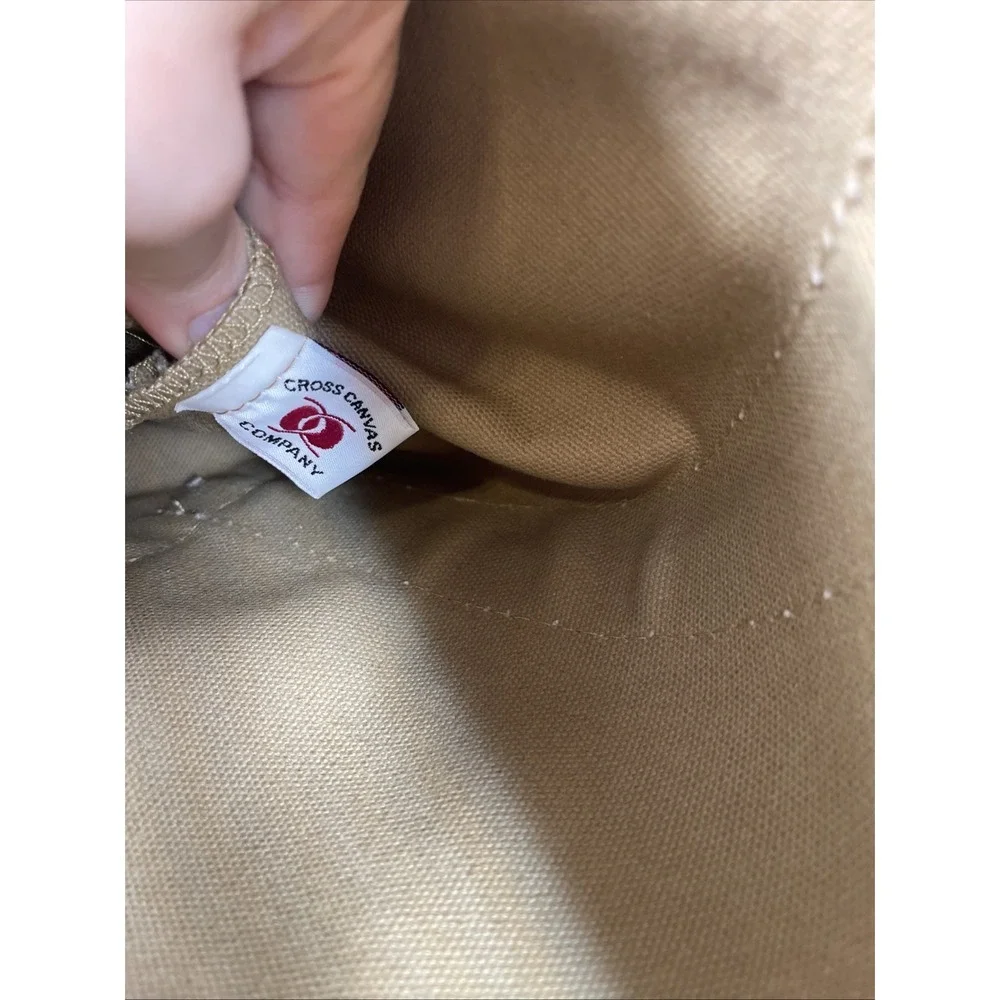 Cross Canvas Company Quality Canvas boat Tote - Beige/Black EUC